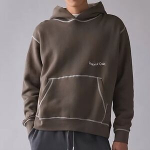 Museum Of Peace & Quiet Wordmark Reverse Stitched Hoodie Sweatshirt, $130.00 USD